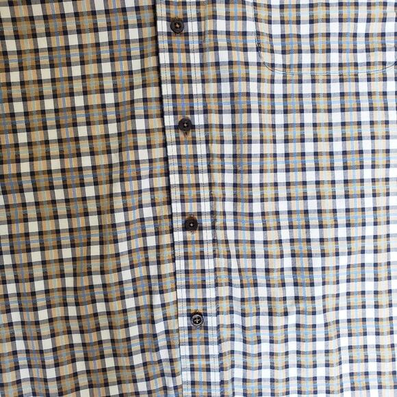 Alan Flusser Mens Blue/Brown Plaid Shirt XXL - Picture 4 of 8
